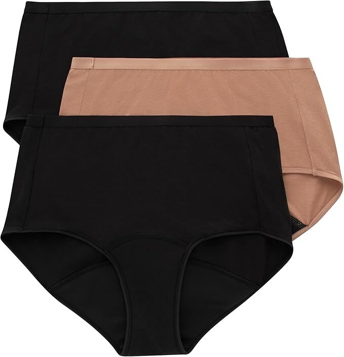 Hanes Comfort, Period. Women&#39;s Brief Underwear, Super Leaks, 3-Pack  M - $19.00