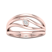 10K Rose Gold 1/20ct TDW Diamond Split Shank Fashion Ring - £281.45 GBP
