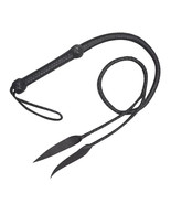 Genuine Black Cowhide Leather Bullwhip 4 Ft Long12-Plait, Dragon Tail De... - $25.99
