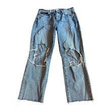 L&#39;Agence Light Wash Jeans Wide Leg Distressed Knees 100% Cotton Size 27 ... - $55.00