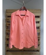 Lilly Pulitzer 20218 Anna Maria 100% Linen Button Front Shirt Size M BBL JD - $274.86 MXN