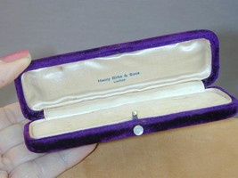 Antique Purple Velvet MOP Push Button Jewelry Box Henry Birks &amp; Sons - £47.89 GBP