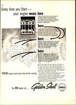 1937 Golden Shell Motor Oil every time you start your engine Vintage Pri... - $24.11