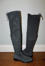 Stuart Weitzman Sz 8.5/39 OTK Boots Jocey Lowland Gray Suede Leather $850! - £155.80 GBP