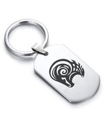 Stainless Steel Tribal Aries Zodiac (Ram) Dog Tag Keychain - £8.01 GBP
