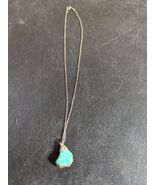 Silver Tone Chain With Faux Turquoise Pendant - €16,99 EUR