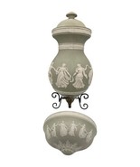 Antique Light Green Porcelain Neoclassical Bisque Relief Wall Lavabo Was... - $11,922.87 MXN