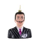 SALVADOR DALI ORNAMENT 5&quot; Glass Bust Christmas Tree Spainish Surrealist ... - $18.95
