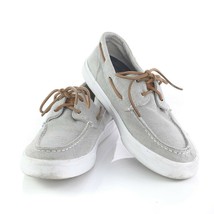 Sperry Top-Sider Gray Canvas Boat Shoes 2-Eye Loafers Casual Shoes Mens 9 - £23.59 GBP