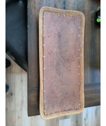vintage 9.5&quot; x 20&quot; wooden wicker trimmed fruit cheese tray - $13.86