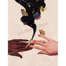 Retro Trippy Sharing Is Caring Space Joint 30x40 CM Poster - $12.65