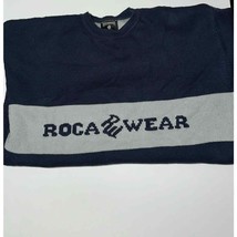 Vintage Rocawear Sweater Men&#39;s Size 2XL Blue/Gray Knit Long Sleeve Crew ... - $36.09