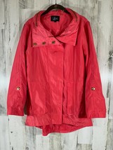 Luii Coral Pink Windbreaker Rain Jacket Hooded Size Small READ - £18.95 GBP