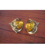 Vintage Faux Topaz Clip Earrings - £14.43 GBP