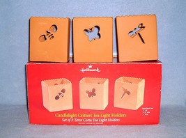 Hallmark Candlelight Critters 3 Tealight Candle Holders 2004 Terra Cotta... - $9.99