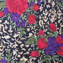 Vintage 1980&#39;s Floral Pattern Cotton Polyester Blend Fabric 56&quot;x84&quot; - $111.28