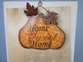 Wood Pumpkin Sign 14 x 14 Thanksgiving Fall &quot;Home Sweet Home&quot; - £12.65 GBP