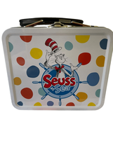 Carnival Multicolor Polka Dots With Handle Seuss At Sea Metal Tin Lunchbox - $12.20