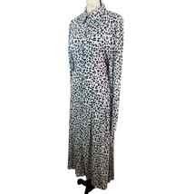 Loft Animal Print Tie Button Front Collared Midi Dress Jersey Knit Women... - $25.19