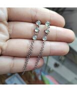 Luxurious Icy White Jadeite Earrings with S925 Silver SL048 - $190.76