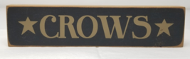Crows Wood Sign Black Brown Stars Small Handmade Vintage - £9.65 GBP