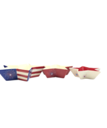 Patriotic 4th Of July Blue Red Star Shaped Nesting Bowls Set of 3 Fireworks - £26.46 GBP