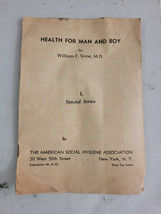 Vintage Pamphlet Health For Man And Boy Social Hygiene 1937 William Snow - £31.96 GBP