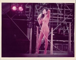 Diana Ross in sequined jumpsuit on stage singing 1970&#39;s/80&#39;s 8x10 photo - £9.55 GBP