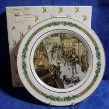 Department 56 Christmas Classic Plate #2 - Down A Slide On Cornhill - Mib - $29.95