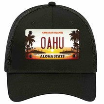Oahu Hawaiian Islands Novelty Black Mesh License Plate Hat - £23.14 GBP