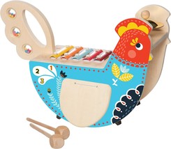 Manhattan Toy Musical Chicken Wooden Instrument For Toddlers With, Blue - $36.99