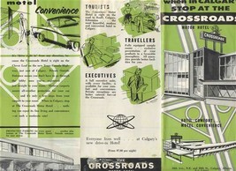 Crossroads Motor Hotel Brochure Receipt &amp; Postcard Calgary Alberta Canada 1950&#39;s - $21.78