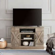 Farmhouse Retro TV Stand for 50&quot; TV - Gray Wash Media Console with Storage - $184.99