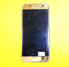 NO BACK+BROKEN SCREENSAMSUNG GALAXY S7 EDGE LTE GOLD 12MP ANDROID CELL P... - $29.22
