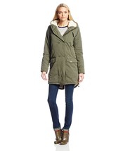 Bench Women&#39;s Long Green Hawkish Jacket Winter Coat w Soft Lining BLKA17... - £107.27 GBP