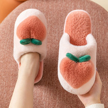 Slippers for Home Peach Chinelos Women&#39;s Flip-Flops Cartoon  Winter Warm Non-Sli - £22.10 GBP