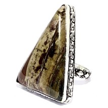 Natural Picture Jasper Solid 925 Silver Gemstone Handmade Ring Jewelry Size 9 - £5.36 GBP