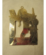Christmas Ornament: 1980 Gloria Duchin: 3&quot; gold plated Fireplace w/ Stoc... - £5.90 GBP
