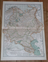 1902 Antique Map Russian Empire Russia Poland Ukraine Lithuania Finland Caucasus - £20.54 GBP