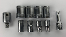 8 x Craftsman USA Sockets 13mm 12mm 11mm 9mm 8mm 7mm 6mm 5mm Shallow + A... - $43.99