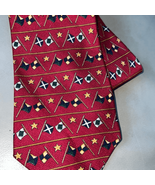 Necktie TOMMY HILFIGER 100% Silk Nautical Flags Preppy Red Navy - $16.12 CAD