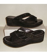 CORDANI Women&#39;s Italian Brown Leather Dress Wedge Slides Sandals 39 / 8 ... - £23.46 GBP