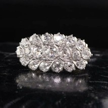 2.60CT Simulé Cluster Diamant Ancien Art Déco Bague Argent Plaqué or Jaune - £105.80 GBP