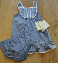 Hartstrings Woven Baby Girl Dress and Panty Set, Blue with White Lace, Size 6-9M - £23.74 GBP