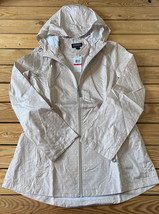 Jones New York NWT women’s full zip hooded jacket size M beige dot A6 - £16.30 GBP