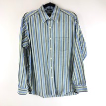GAP Mens Button Down Shirt Classic Fit Striped Long Sleeve Blue Yellow S - £7.66 GBP