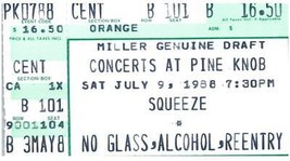 Vtg Squeeze Ticket Stub July 9 1987 Pine Knob Michigan - £36.15 GBP