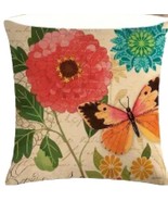 Handcrafted ~ European ~ Retro ~ Butterfly &amp; Floral ~ 17.7&quot; Pillow Cover... - €25,89 EUR