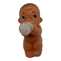 Vintage LaFlex France Sitting Baby Squeaker Doll Bottle Rubber Toy - $32.85 CAD
