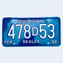 2002 United States Michigan Base Dealer License Plate 478D53 - £13.29 GBP